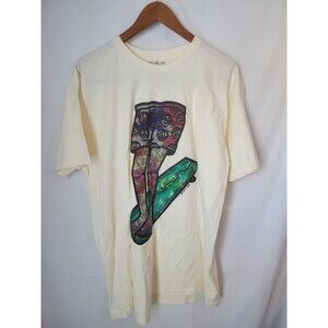 Skateboard Legs Art Graphic T-Shirt Men's X-Large Cream Skate Streetwear‎